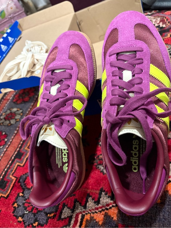 adidas Shoes - Adidas Samba OG 8.5 Women's Purple & Neon Yellow Casual Sneaker NEW in box